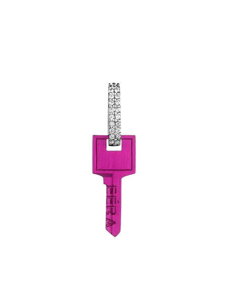  Eéra 18k White Gold Small Key Diamond Earring - Pink 