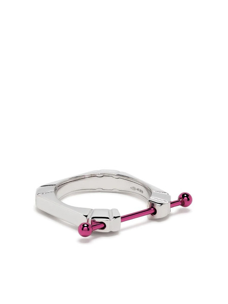  Eéra 18kt White Gold Square Hug Ring - Silver 