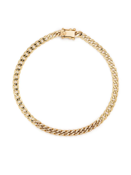  Ef Collection 14kt Yellow Gold Diamond Curb Chain Bracelet 