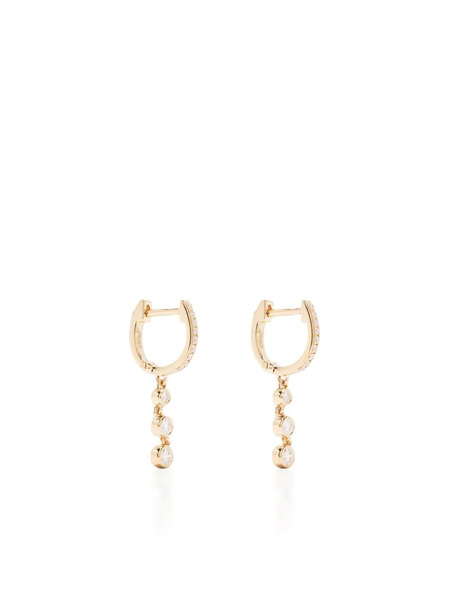  Ef Collection 14kt Yellow Gold Diamond Huggie Earring 