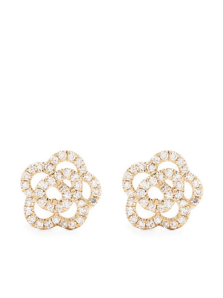  Ef Collection 14kt Yellow Gold Rose Diamond Stud Earrings 
