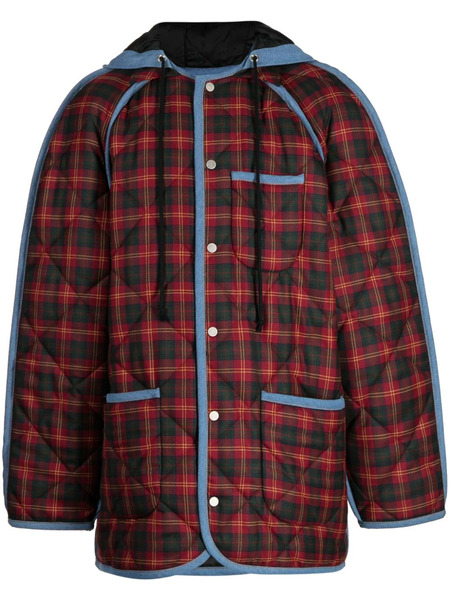  Egonlab. Tartan-check Hooded Coat - Red 