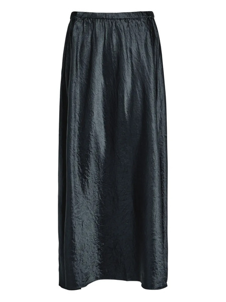  Eileen Fisher Crinkled Satin Skirt - Black 