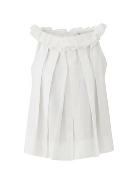  Eleh Ruffled Pleated Top - White 
