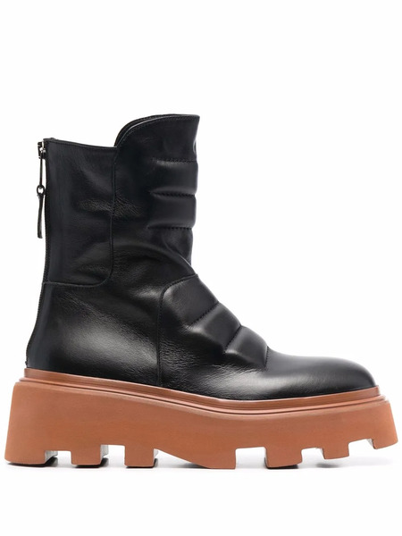  Elena Iachi Chunky-sole Leather Boots - Black 