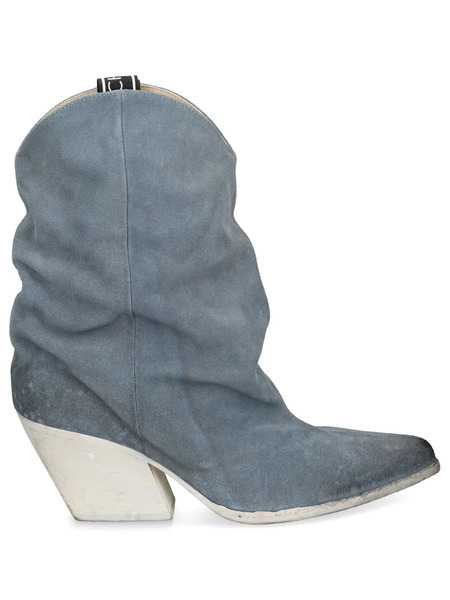  Elena Iachi Distressed Suede Boots - Black 