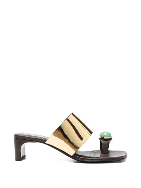  Elena Iachi Gemstone-detail Sandals - Gold 
