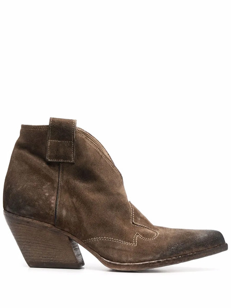  Elena Iachi Western-style Suede Boots - Neutrals 