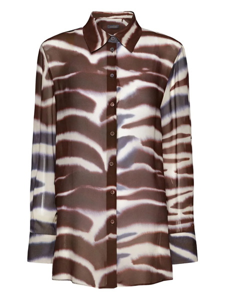  Elena Miro` Animal Print Shirt - Brown 