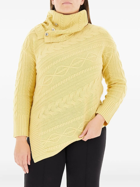  Elena Miro` Cable-knit High-neck Sweater - Yellow 