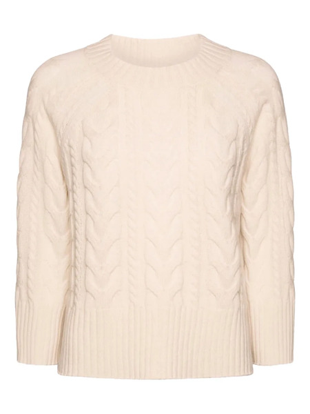  Elena Miro` Cable-knit Sweater - White 
