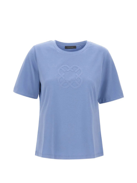  Elena Miro` Embossed Logo T-shirt - Blue 