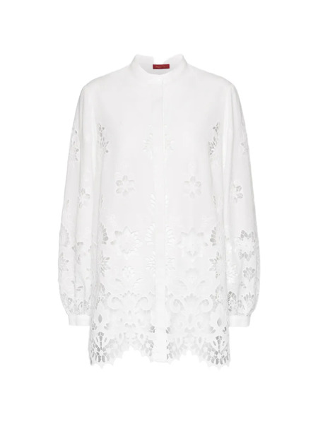  Elena Miro` Floral-lace Shirt - White 