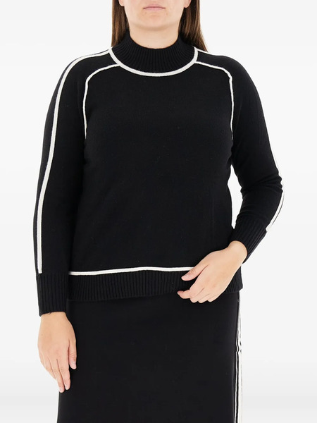  Elena Miro` High-neck Panelled Sweater - Black 