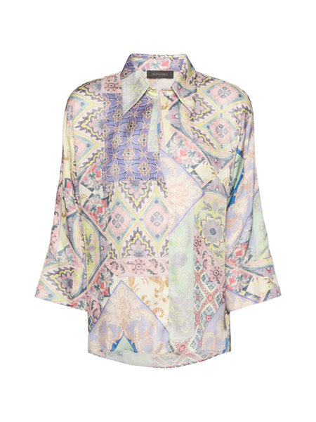  Elena Miro` Patchwork Patterned Shirt - Pink 