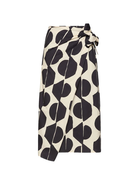  Elena Miro` Patterned Midi Skirt - Neutrals 