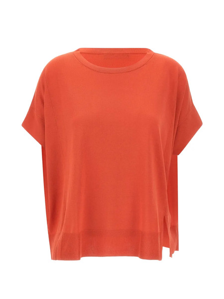  Elena Miro` Ribbed Side Slits Sweater - Orange 