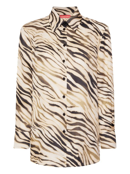  Elena Miro` Tiger-print Buttoned Shirt - Neutrals 