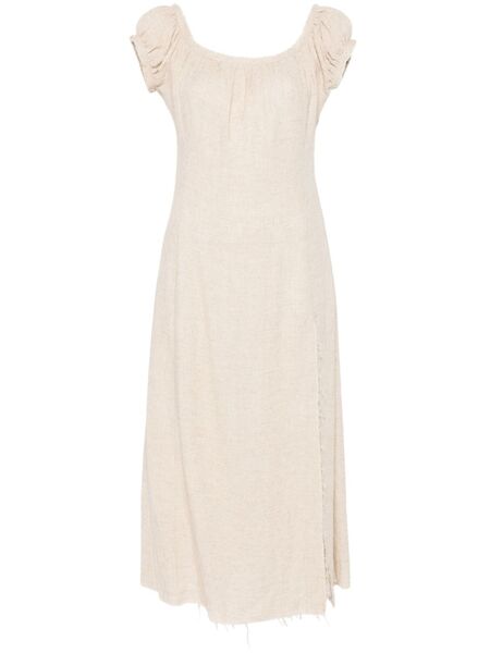  Elena Velez Frayed Midi Dress - Neutrals 