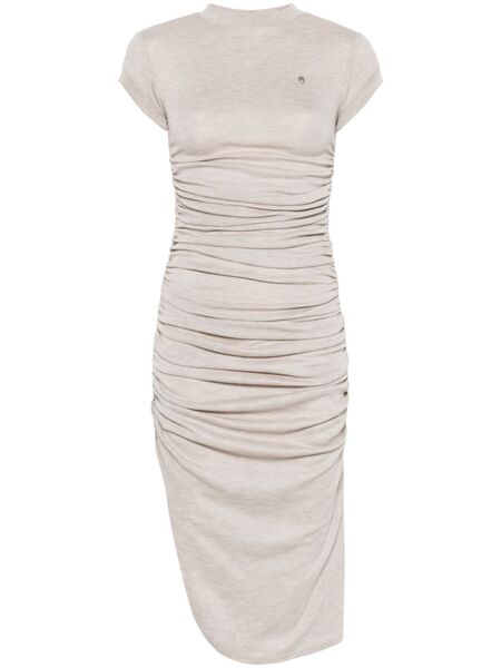  Elena Velez Ruched Mini Dress - Neutrals 