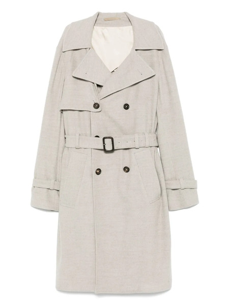  Eleventy Belted Double-breasted Trench Coat - Grey 