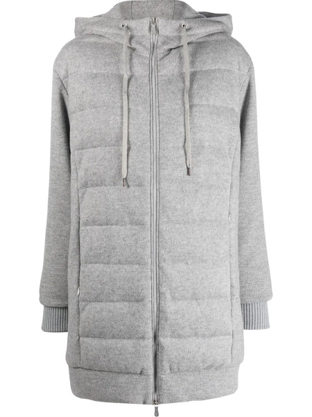  Eleventy Bimateric Feather-down Cashmere Padded Coat - Grey 