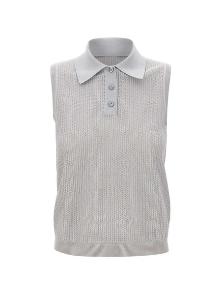  Eleventy Button Shirt-style Knitted Top - Grey 