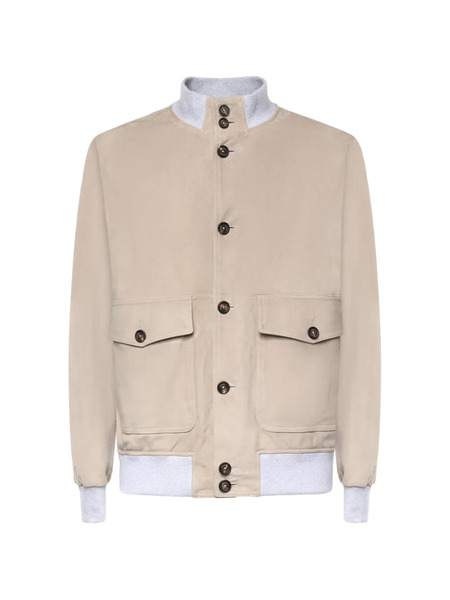  Eleventy Buttonned Leather Jacket - Neutrals 