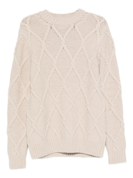  Eleventy Cable-knit Crew-neck Sweater - Neutrals 