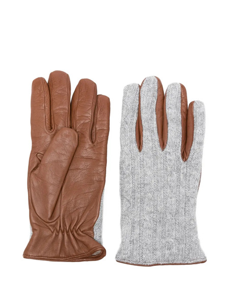  Eleventy Cable-knit Gloves - Brown 