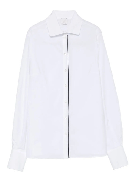  Eleventy Central-seam Cotton-blend Shirt - White 