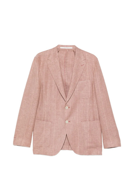  Eleventy Check Button Blazer - Pink 