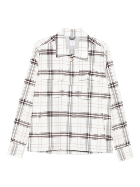  Eleventy Checked Chest-pocket Shirt - White 