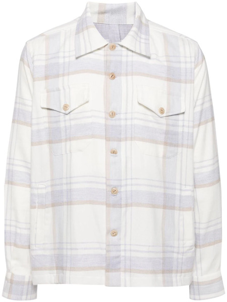  Eleventy Checked Cotton Shirt - White 