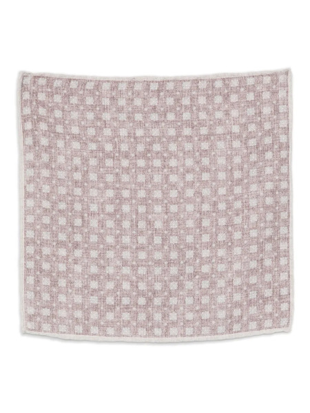  Eleventy Checked Pocket Square - Red 