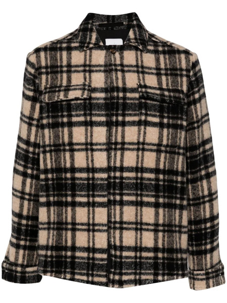  Eleventy Checkered Shirt Jacket - Black 