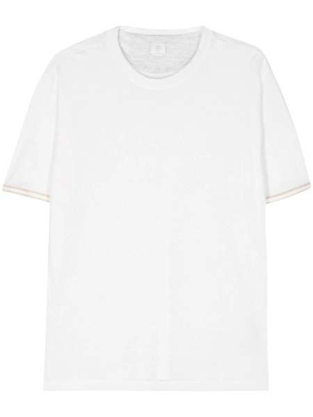  Eleventy Contrast-trim T-shirt - Neutrals 