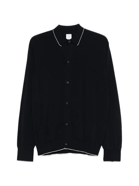  Eleventy Contrasting-trim Cardigan - Blue 