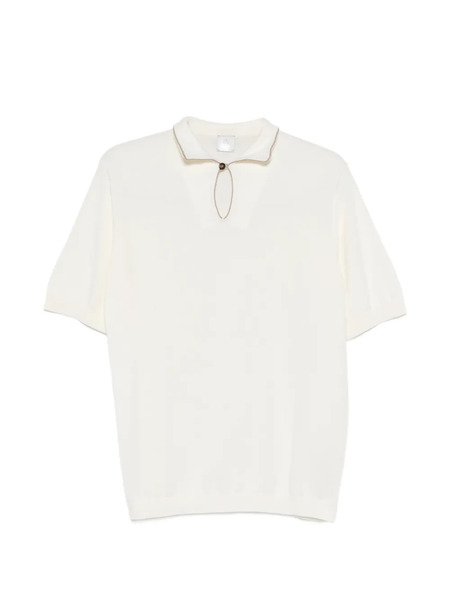  Eleventy Contrasting-trim Polo Shirt - Neutrals 