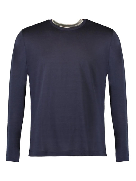  Eleventy Crewneck Long-sleeve Shirt - Blue 