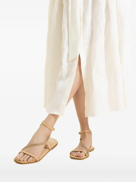  Eleventy Crystal-wrap Sandals - Neutrals 