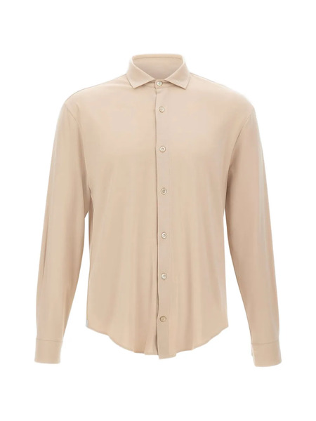  Eleventy Double-button Collar Shirt - Neutrals 