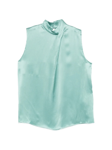  Eleventy Draped Mock-neck Blouse - Blue 