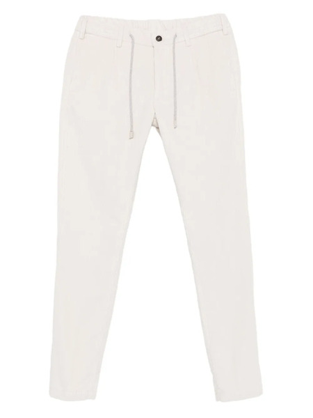  Eleventy Drawstring Corduroy Trousers - White 