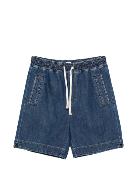  Eleventy Drawstring Denim Shorts - Blue 