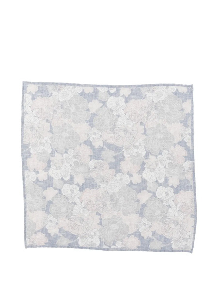  Eleventy Floral-print Pocket Square - Blue 