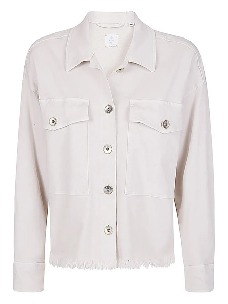  Eleventy Frayed-hem Pocket Shirt - Neutrals 