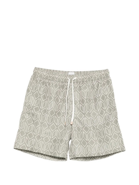  Eleventy Geometric-print Swim Shorts - Green 