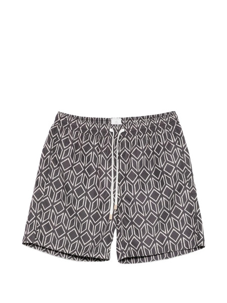  Eleventy Geometric-print Swim Shorts - Grey 