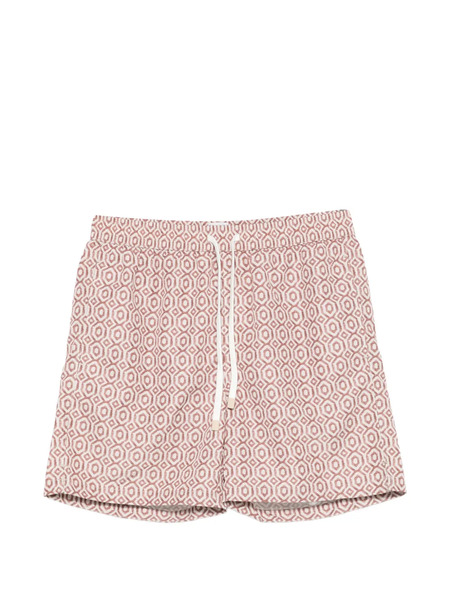  Eleventy Geometric-print Swim Shorts - Neutrals 